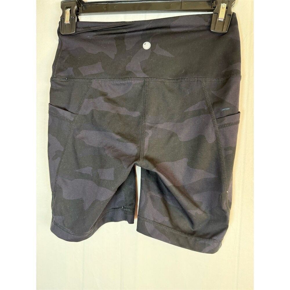 Yogalicious Biker Shorts Womens Size XS Black Camo High-Rise Side Pockets - Picture 5 of 7